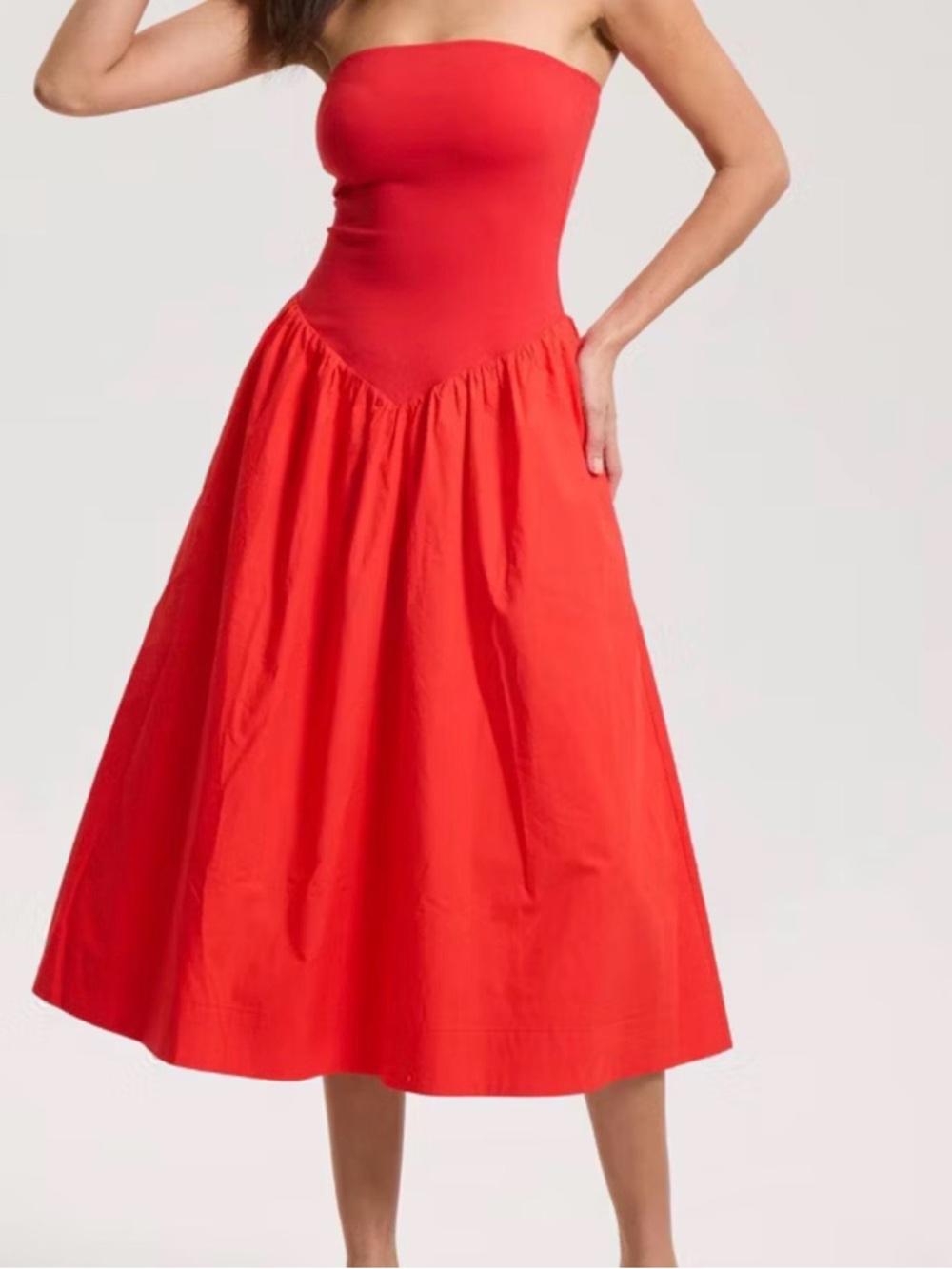 a new day Red Tube Knit Midi A-Line Dress Womens M Like New
